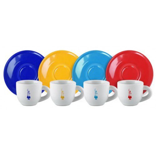 Набор Bialetti Moka Color (цветной) набор из 4 кофейных пар 80мл