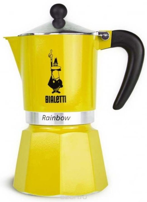 Гейзерная кофеварка Bialetti Rainbow 6 порций (240 мл) цвет жёлтый