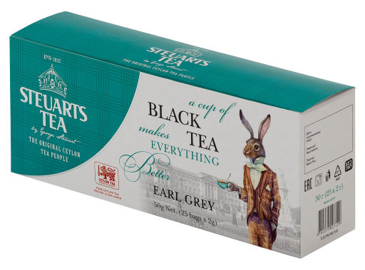 Чай черный листовой Steuarts Earl Grey пакетики на чашку 25шт