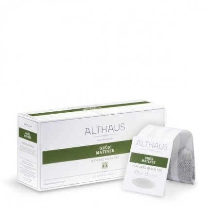 Чай зеленый листовой Althaus Grun Matinee (Грюн Матинэ) пакетики на чайник 20шт
