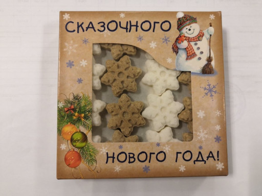 Сахар фигурный Снежинка в коробочке цветной 150гр