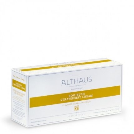 Чай травяной Althaus Rooibush Strawberry Cream (Ройбуш Клубника со сливками) пакетики на чайник 20шт