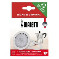 Набор для алюминиевой кофеварки Bialetti на 1 порцию (3 уплотнения и сито)