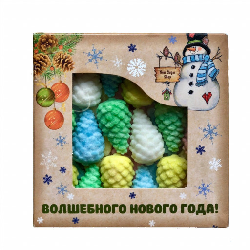 Сахар фигурный Шишки в коробочке цветной 150гр