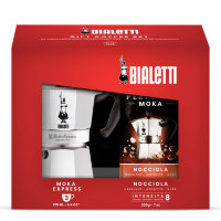 Подарочный набор Bialetti Moka Express на 3 порции 120мл + кофе молотый Bialetti Nocciola 250гр