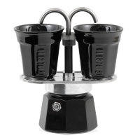 Гейзерная кофеварка Bialetti Mini Express (Мини Экспресс) черная 2 порции + 2 чашки